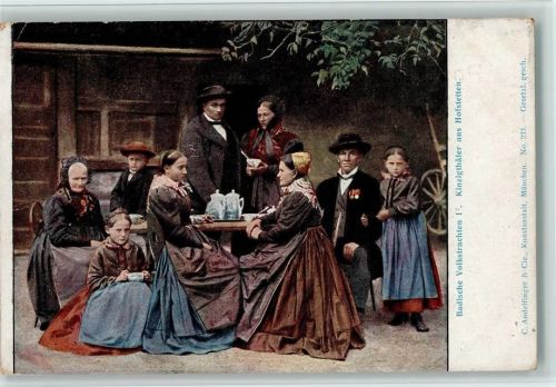 1900 Badische Volkstrachten I-7 Kinzigthäler aus Hofstetten - Kaffee trinken
