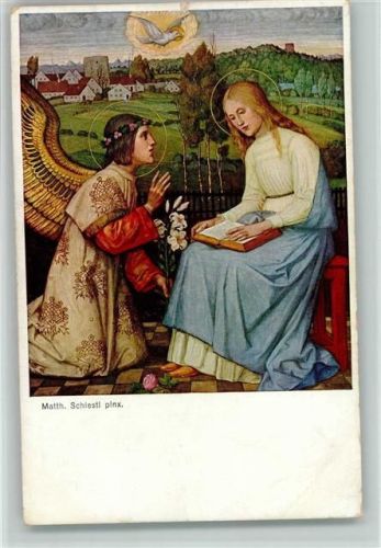 Engel kniet vor Madonna , christliches