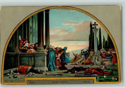 29634 Gemälde von Barabino - Vespri Siciliani - Römer