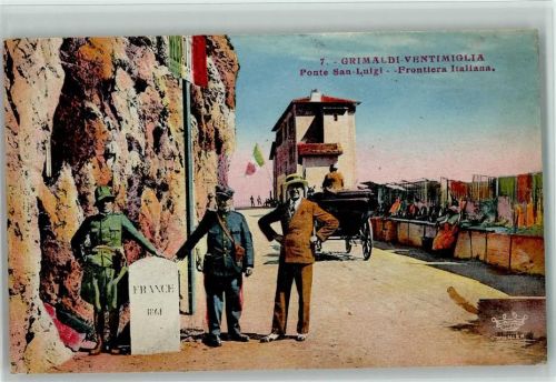 Grimaldi Ventimiglia - Ponte San Luigi - Frontiera Italiana 1923 AK