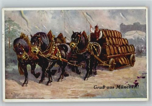 Bierwagen - Künstler sign Schlemo ? Verlag Köhn Nr. H.116 - 1933 AK Oktoberfest