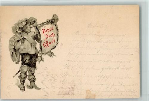 Erika Nr. 13 Behüt Dich Gott, Litho Trompeter v. Säckingen