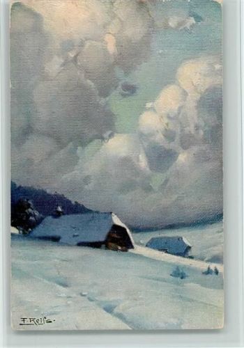 Elchlepp Nr.12 - Winter im Schwarzwald - Schwarzwaldhaus Reiss Fritz Künstlerkarte