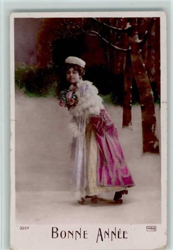 Bonne Anne - Glamour Frau Rollschuhe 1912 Foto AK