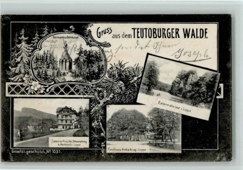 Detmold ex Sammlung Busse Hermannsdenkmal Sommerfrische Johannaberg Forsthaus Kreuzkrug Externsteine