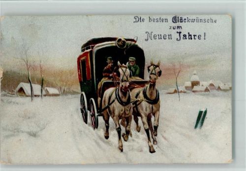 1919 Neujahr - Kutsche im Winter