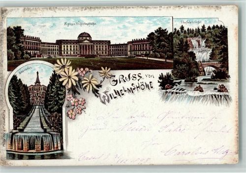 Wilhelmshöhe Gruss aus - Schloss, Teufelsbrücke, Philipp Frey
