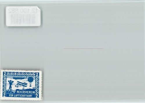 Reklamemarke blau - Reichsverein für Luftschiffahrt, Ballon, Zeppelin, Zweidecker