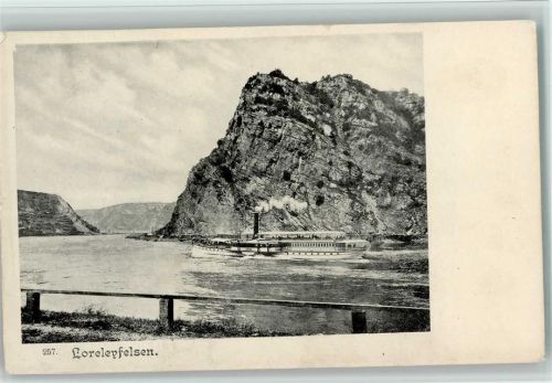 1900 Raddampfer an der Loreley AK