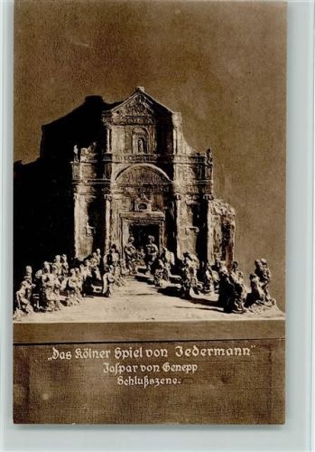 Köln Stadt 1927 Kölner Spiel von Jedermann Jaspar von Genepp Schlußszene Sonderschau Bühnenvolksbund Magdeburger Theaterausstellung
