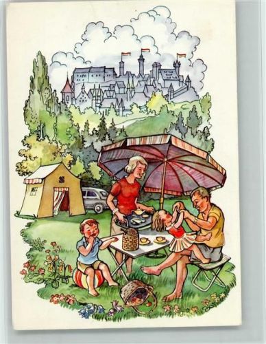 Schmidt Honig und Lebkuchen Nürnberg - Picknick Camping , Honig auf dem Tisch Werbung