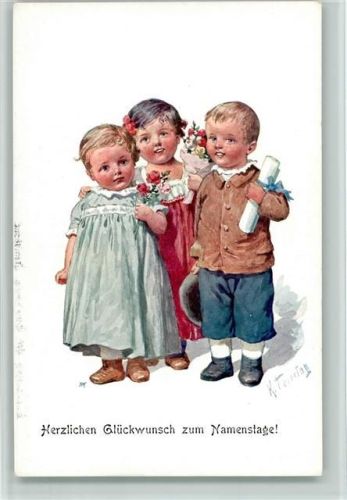 BKW Serie Namenstag - Kinder mit Blumen
