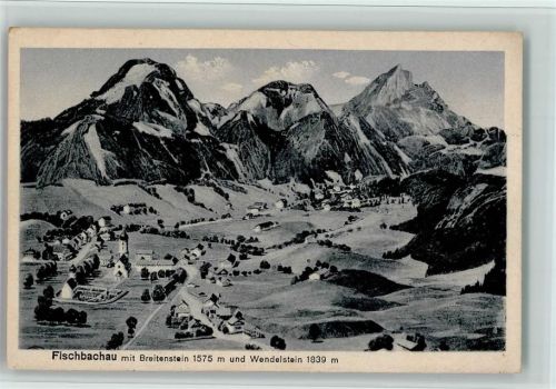 Fischbachau Gesamtansicht mit Breitenstein und Wendelstein