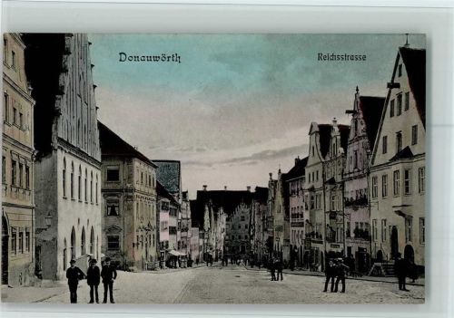 Donauwörth 1914 Reichsstrasse AK Gute Erhaltung