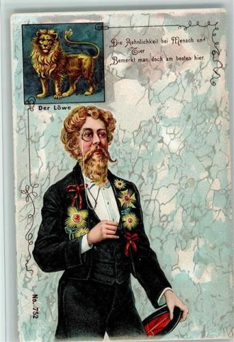 Die Ähnlichkeit von Mensch und Tier - Humor ca 1900 AK