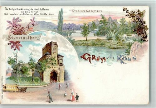 Köln Stadt 1898 Gruss aus - Verlag Szesztokat - Pferdebahn am Severingstor AK