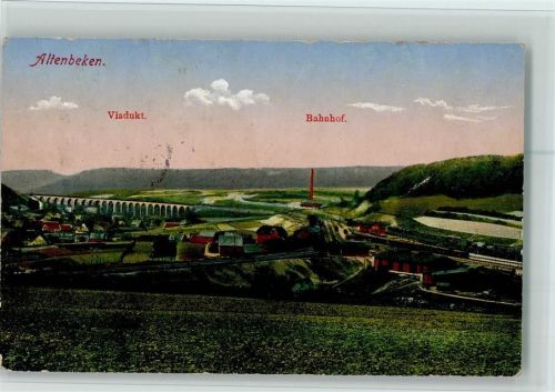 33184 W4791 Altenbeken 1915 - Bahnhof, Viadukt AK Kleine Stempelspur