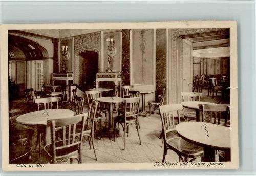 Köln Altstadt-Nord 103 1925 Cafe Jansen Innenansicht Jugendstil Interieur AK