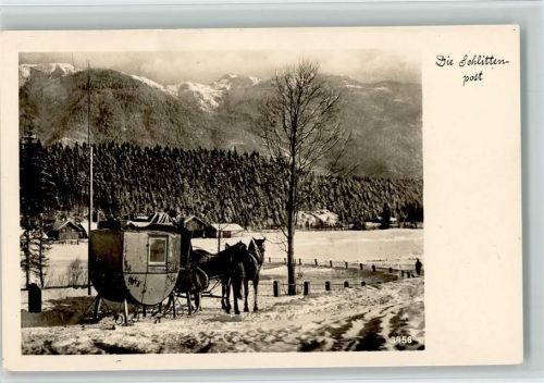 Die Schlittenpost - Fotokarte 1958 Gebirgskarten Verlag Triem Nr. 3456 AK