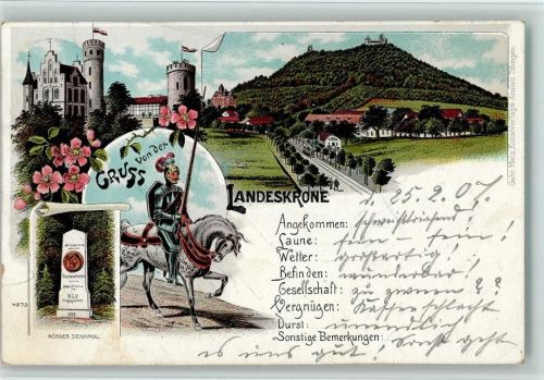 Görlitz Nr. 273 Gruss aus - Landeskrone, Schloss, Gebr. Metz Verlag gute Erhaltung AK