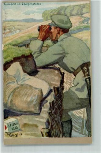1919 sign. Georgi Beobachter im Schützengraben WK I AK