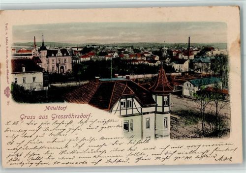 Großröhrsdorf 1905 Mittelsorf Ortsansicht