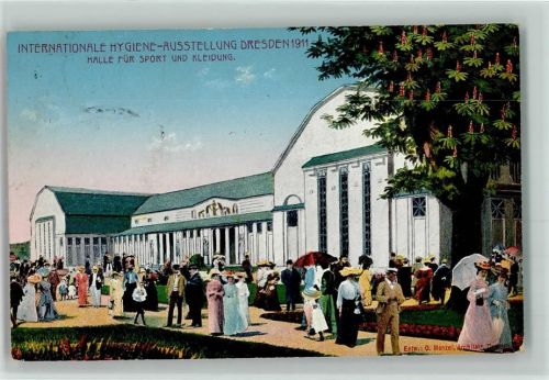 O8000 Dresden Internat. Hygiene-Ausstellung Halle für Sport und Kleidung Ausstellung 1911
