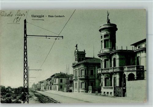 55049 Viareggio 1913 - Viale Carducci, Strassenpartie AK