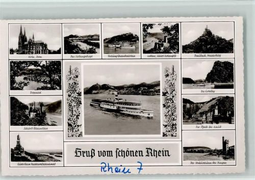 Gruß vom schönen Rhein ca 1960 AK