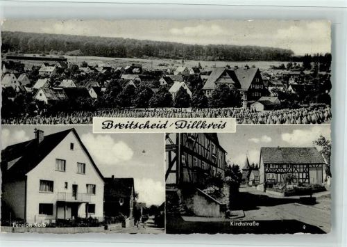 Breitscheid 1958 Pension Kolb, Kirchstraße, gute Erhaltung AK