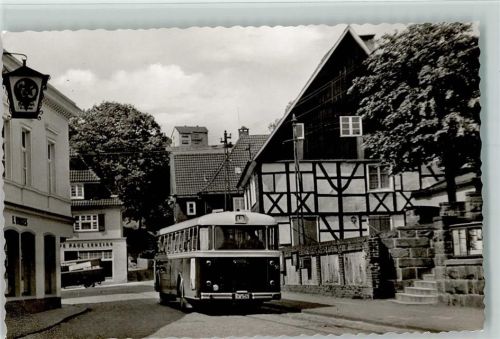 58256 W5828 Ennepetal 1956 Gebrauchsspuren Foto AK Lindenstraße , Omnibus AK