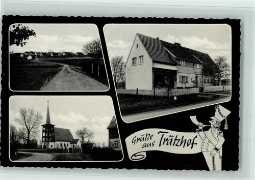 36037 W6400 Trätzhof - Ortsansichten Geschäft Barth Kirche 3-Bildaufnahme