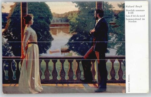 sign Richard Bergh , "Sommerabend im Norden" Verlag Paul Heckscher