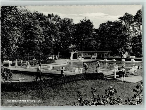 27798 W2872 Hude (Oldenburg) 1967 - Waldschwimmbad, gute Erhaltung AK