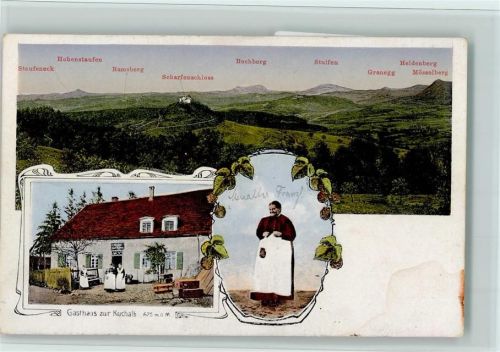 Donzdorf 1913 Gasthaus zur Kuchalp und Besitzerin vor dem Haus, gute Erhaltung AK