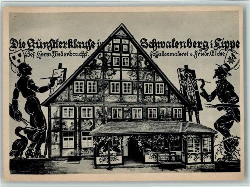 Schieder-Schwalenberg 1930 Die Künstlerklause - Staffelei , sehr gute Erhaltung AK