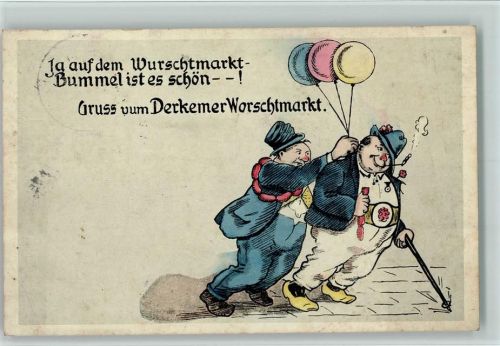 Bad Dürkheim 1955 Wurstmarkt, Betrunkene mit Luftballons