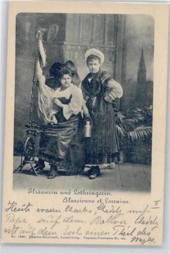 1899 AK Elsacienne et Lorraine - Milchkanne - Spinnrad -
