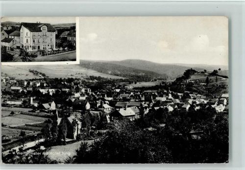 Weilmünster 1965 Hotel Jung und Teilansicht, gute Erhaltung AK