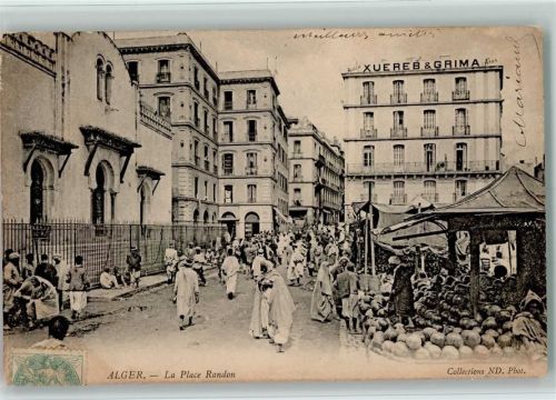 Alger 1912 La Place Random - Marktszene