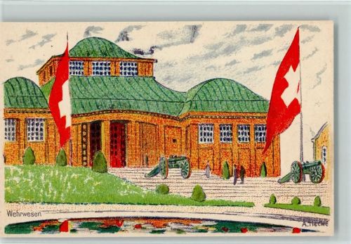 Bern Nr. 8 Landesausstellung 1914 - Wehrwesen , sign Tieche