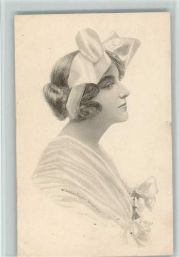printed Schlesinger - Frau mit Haarschleife