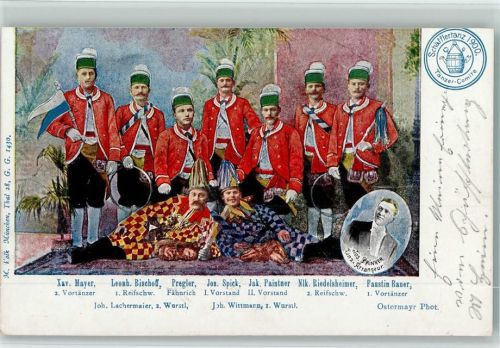 München 1900 Schäfflertanz Gruppenfoto Tänzer-Coite