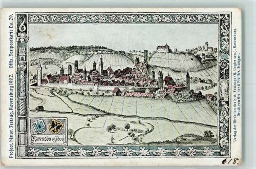Ravensburg 1902 Project. histor. Festzug Ravensburg um 1600 Offizielle FestpostkarteNr. 29 Künstlerkarte