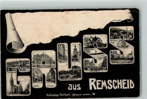 42853 W5630 Remscheid 1904 Gebrauchsspuren Mikroskop Postkarte - 2 Eckknicke