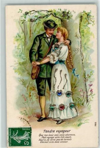 1903 Ak mit Glimmer Präge Förster
