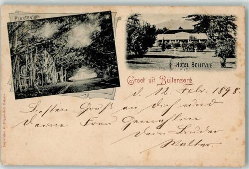 Bogor 1898 Hotel Bellevue Plantentuin