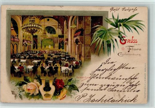 Charlottenburg 1903 Gruss aus - Flora Innenansicht
