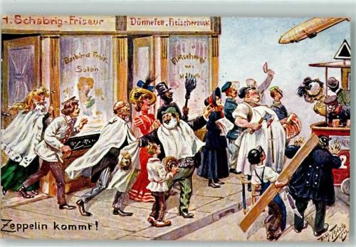 Zeppelin kommt Friseur Wachmann Schornsteinfeger