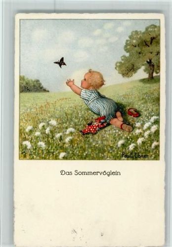Baby mit einem Schmetterling , gute Erhaltung - Verlag Dondorf 1356 ? Ebner, Pauli 1930